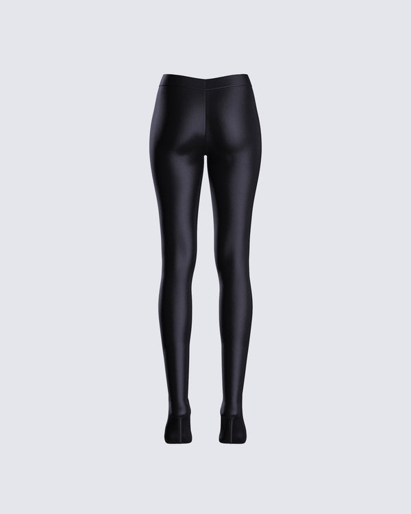 Finesse Lux Black High Heel Leggings
