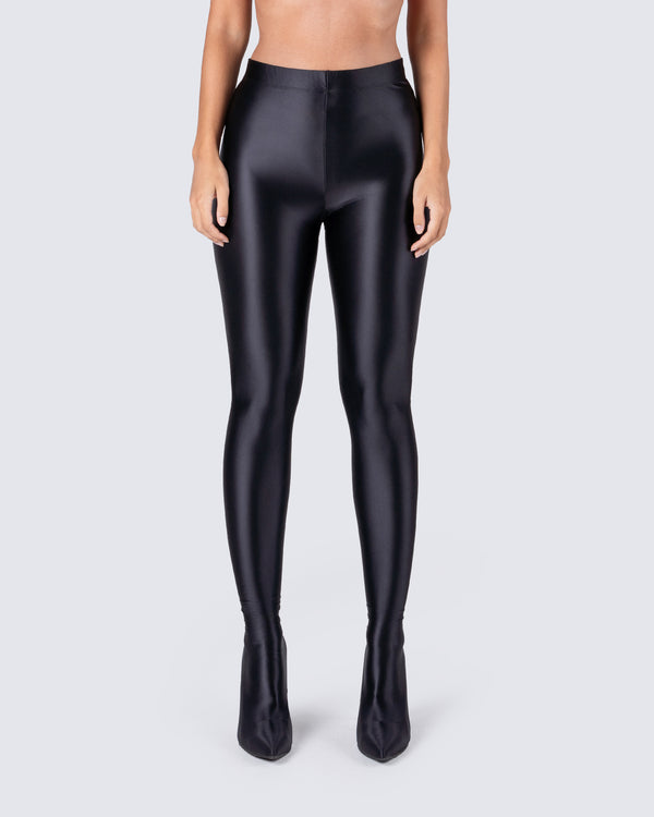 Finesse Lux Black High Heel Leggings