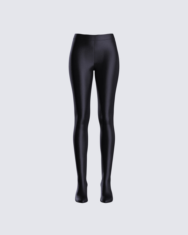 finesse Lux Black High Heel Leggings