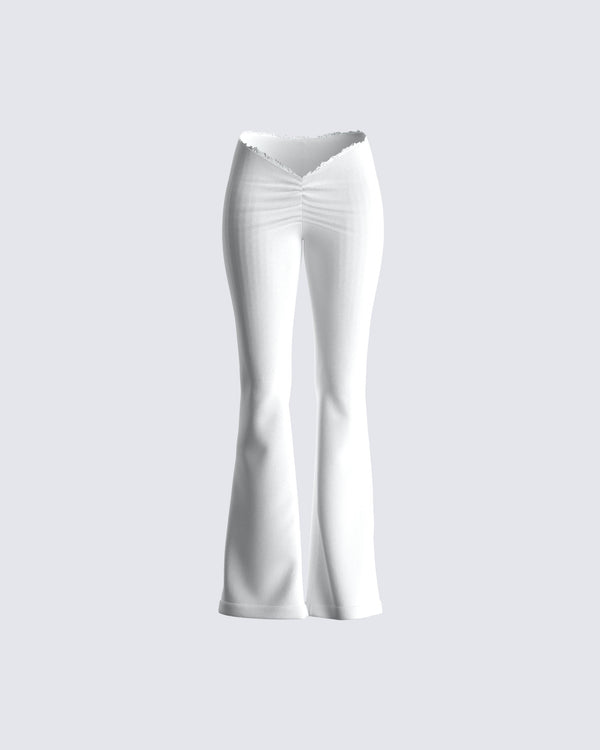 finesse Lyle White V Waist Pant