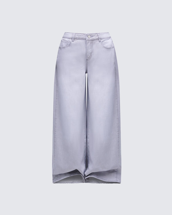 finesse Lysandra Washed Grey Pleat Inset Jean