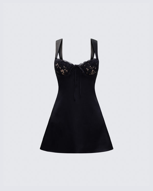 finesse Mabel Black Mini Dress