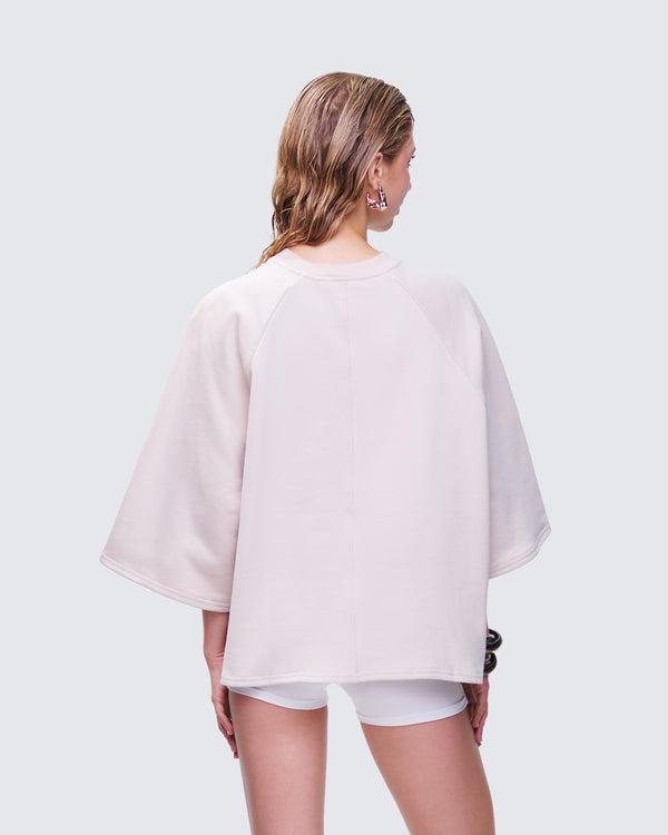 Finesse Mabelle Ivory Oversized Raglan Top