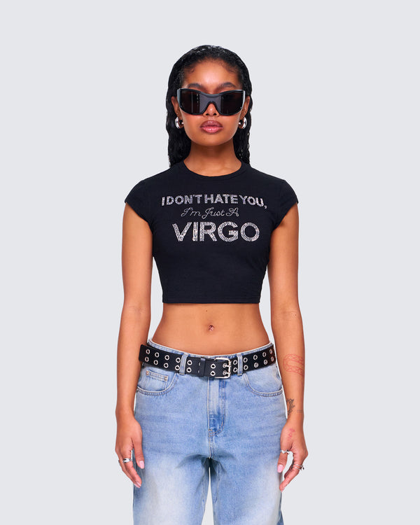 Finesse Macie Black Virgo Graphic Top