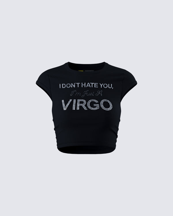 finesse Macie Black Virgo Graphic Top