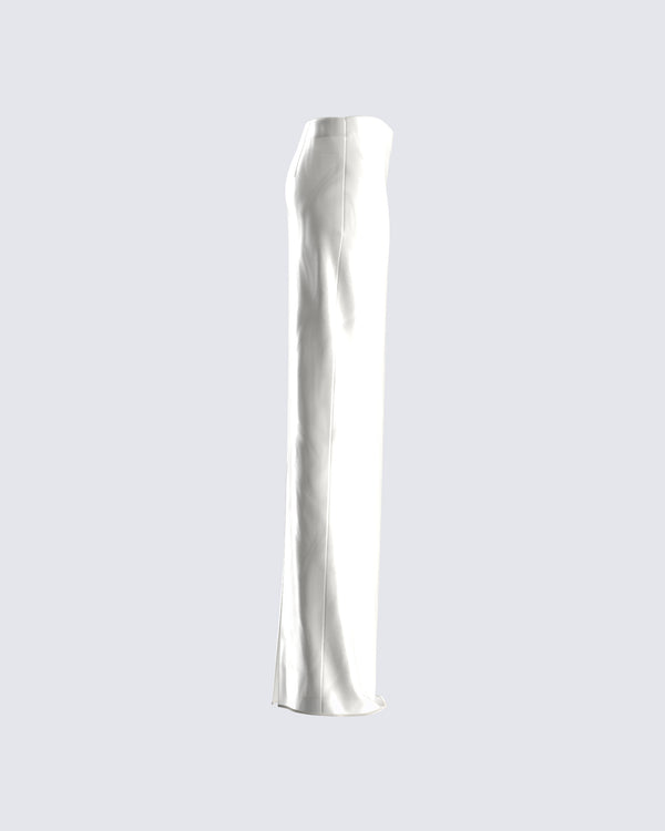 Finesse Mackenna Ivory Satin Maxi Skirt
