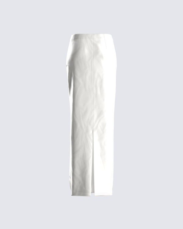 Finesse Mackenna Ivory Satin Maxi Skirt