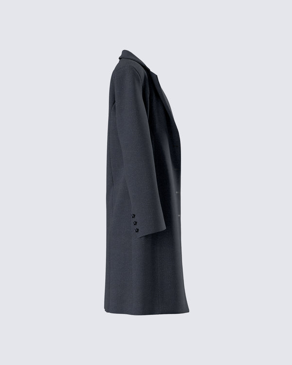 Finesse Mackenzie Black Longline Coat