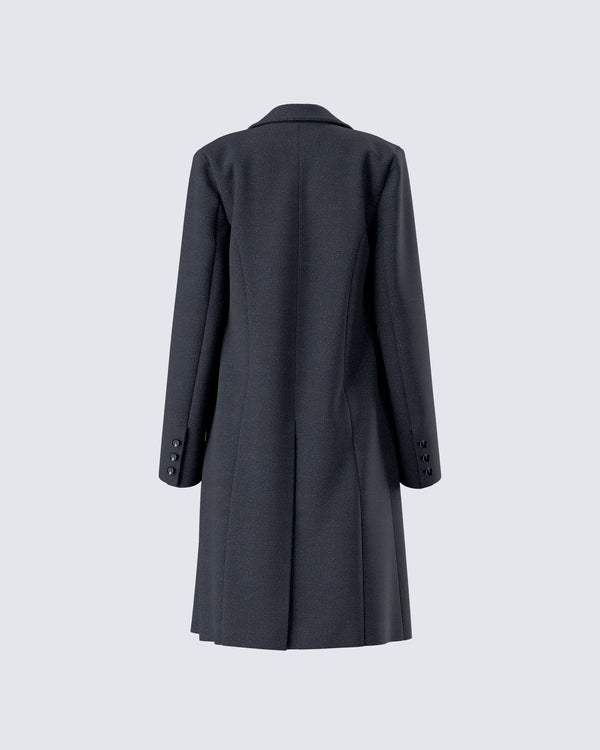 Finesse Mackenzie Black Longline Coat