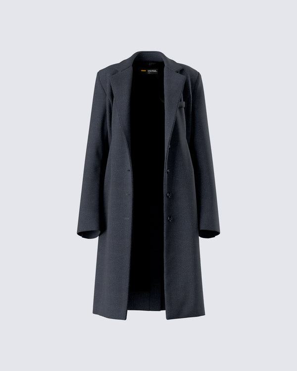 finesse Mackenzie Black Longline Coat