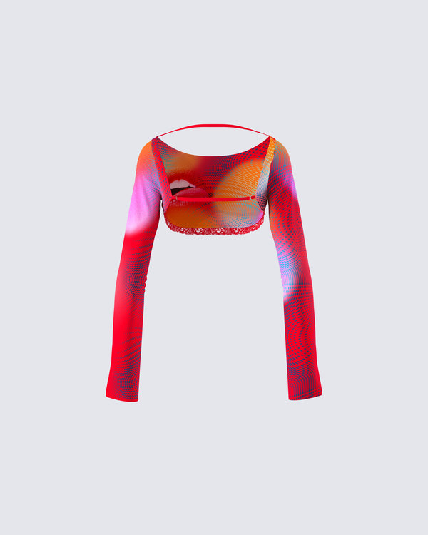 Finesse Maddox Abstract Print Top