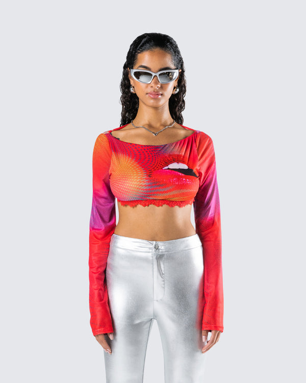 Finesse Maddox Abstract Print Top