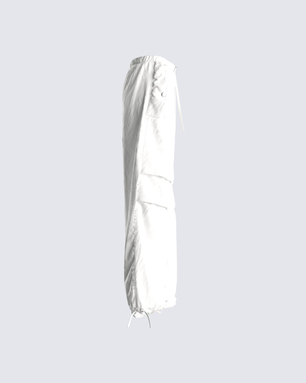Finesse Maddox White Parachute Pant