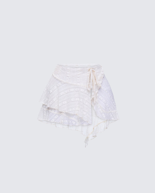 finesse Maeve Ivory Lace Mini Skirt