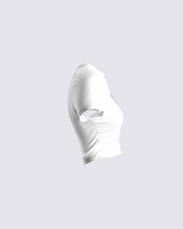 Finesse Marat White Jersey Graphic Top