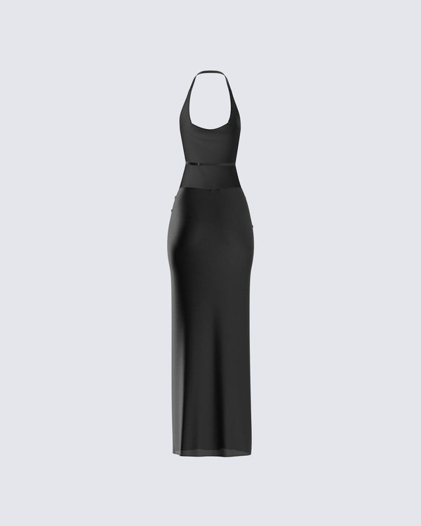 Finesse Marcel Black Halter Maxi Dress