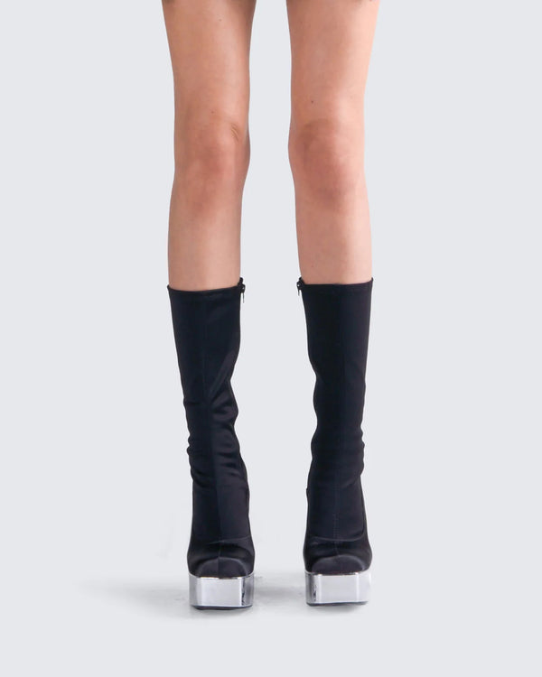 Finesse Marcil Black Heeled Platform Boot