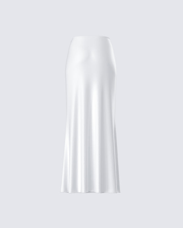 Finesse Maree White Low Rise Maxi Skirt