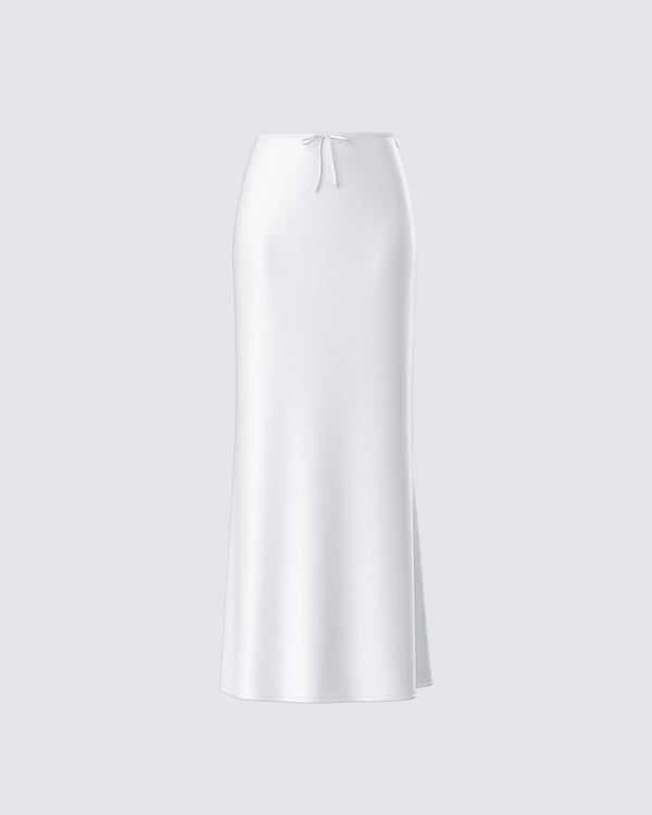 finesse Maree White Low Rise Maxi Skirt