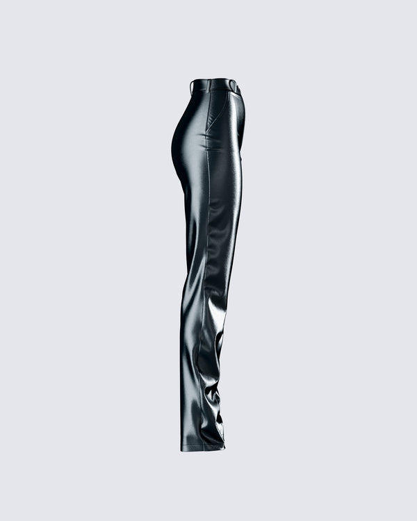 Finesse Mari Black Vegan Leather Pant