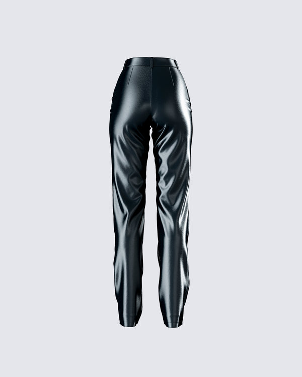 Finesse Mari Black Vegan Leather Pant