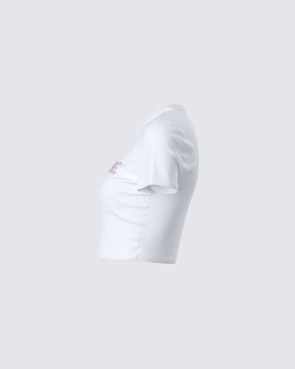 Finesse Maribel White Graphic Top