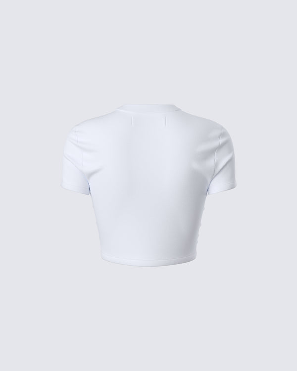 Finesse Maribel White Graphic Top