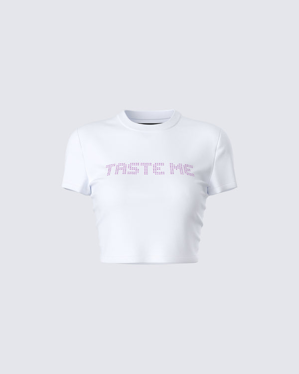 Finesse Maribel White Graphic Top