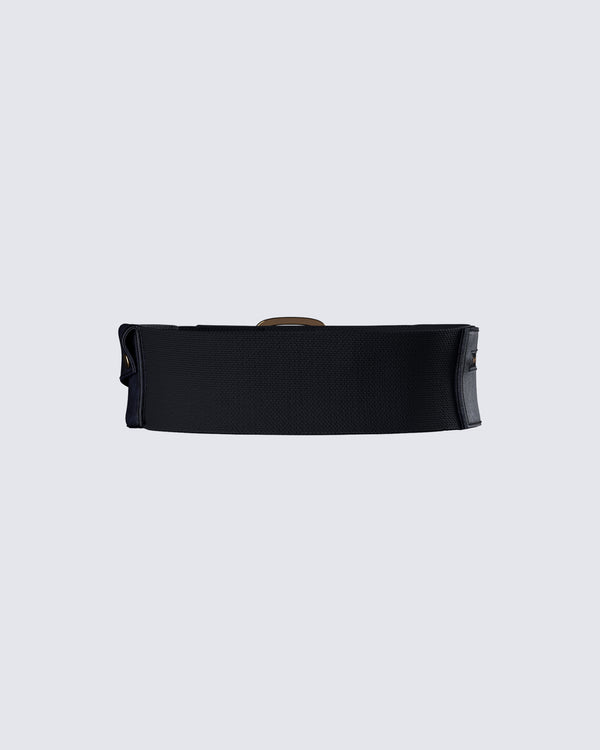 Finesse Marina Black Leather Wide Belt