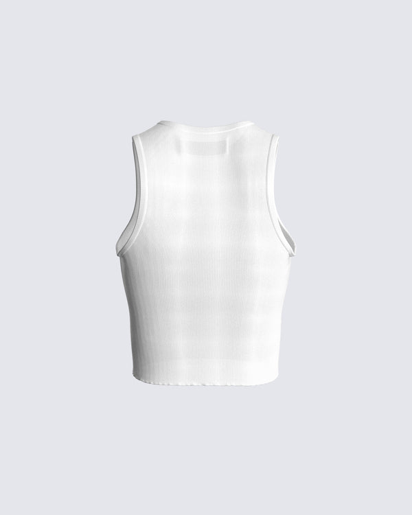 Finesse Marlow White Graphic Tank Top