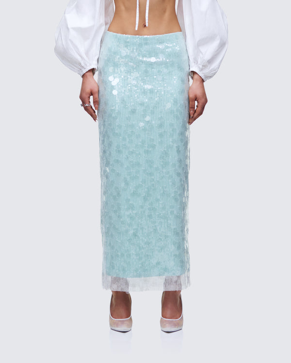Finesse Marta Green Sequin Maxi Skirt