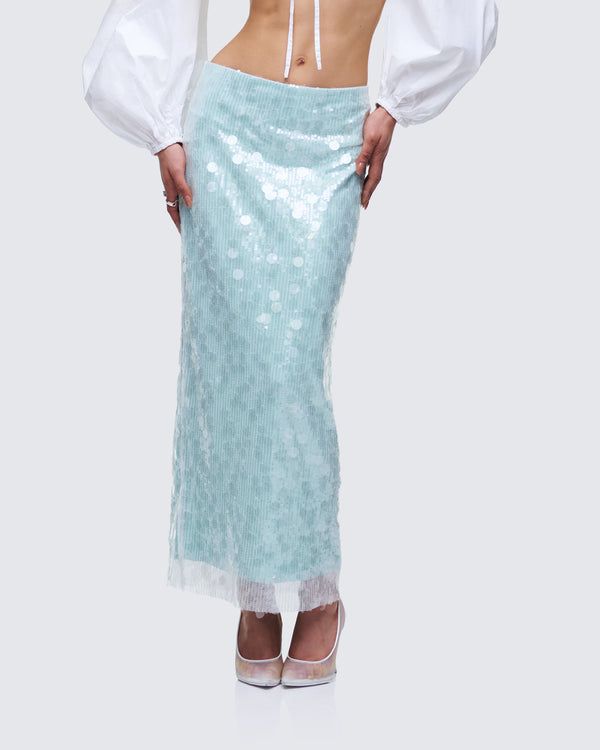 Finesse Marta Green Sequin Maxi Skirt