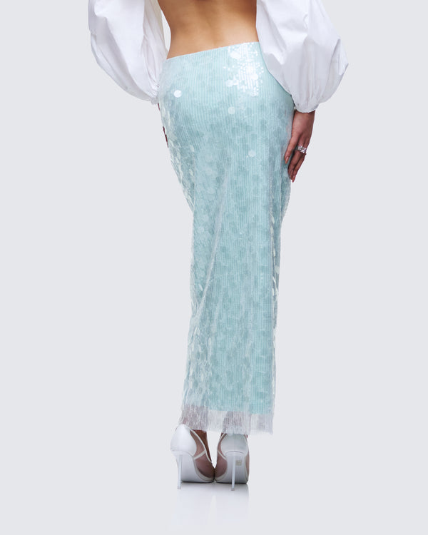 Finesse Marta Green Sequin Maxi Skirt