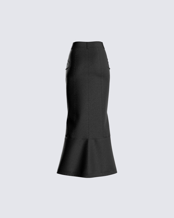 Finesse Martha Black Twill Maxi Skirt