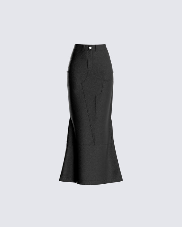 finesse Martha Black Twill Maxi Skirt