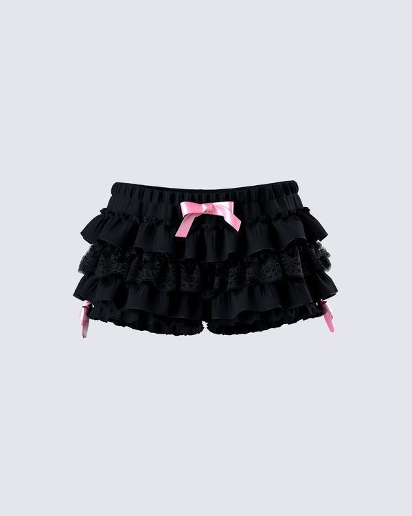 finesse Martina Black Ruffle Short