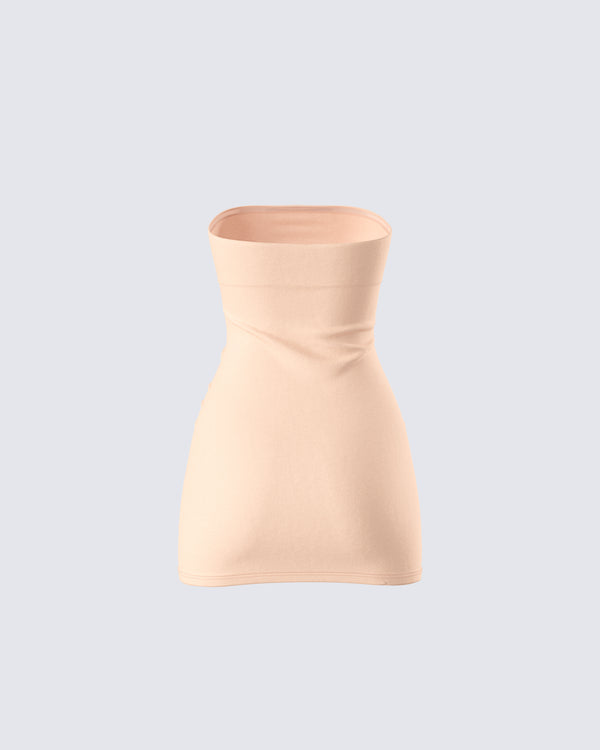 Finesse Maxine Beige Jersey Tube Dress