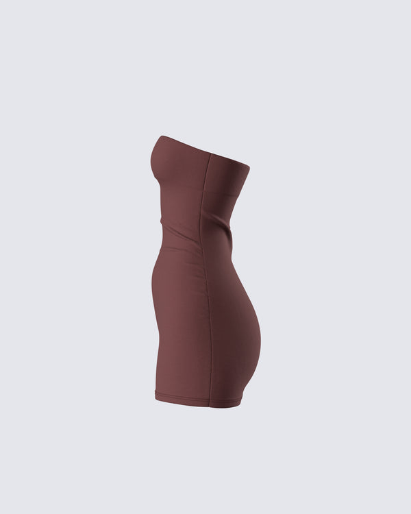 Finesse Maxine Brown Jersey Tube Dress
