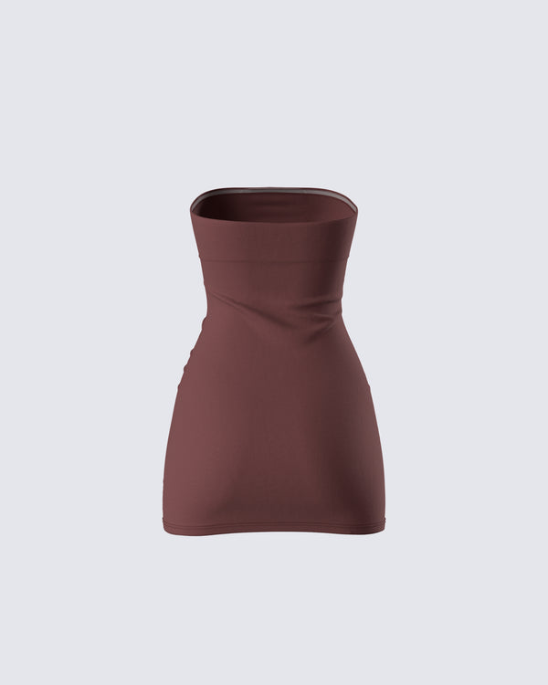 Finesse Maxine Brown Jersey Tube Dress