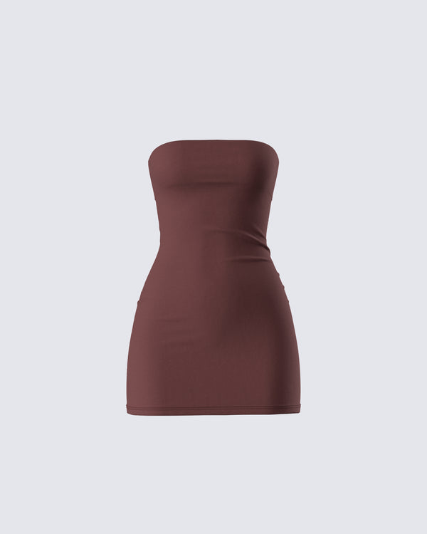 finesse Maxine Brown Jersey Tube Dress
