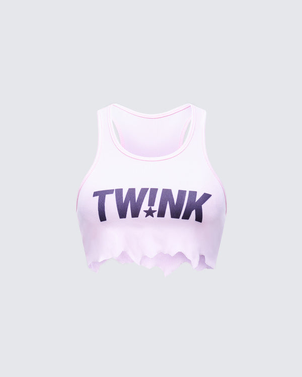 finesse Maxine Pink Graphic Cut Off Tank