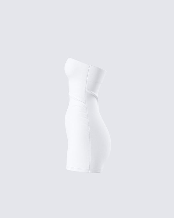 Finesse Maxine White Jersey Tube Dress