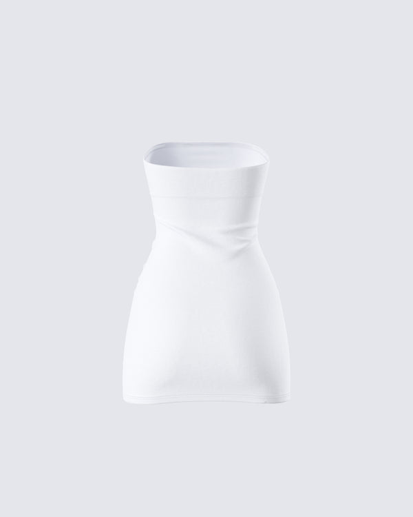 Finesse Maxine White Jersey Tube Dress