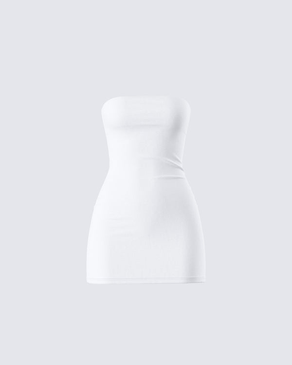 finesse Maxine White Jersey Tube Dress
