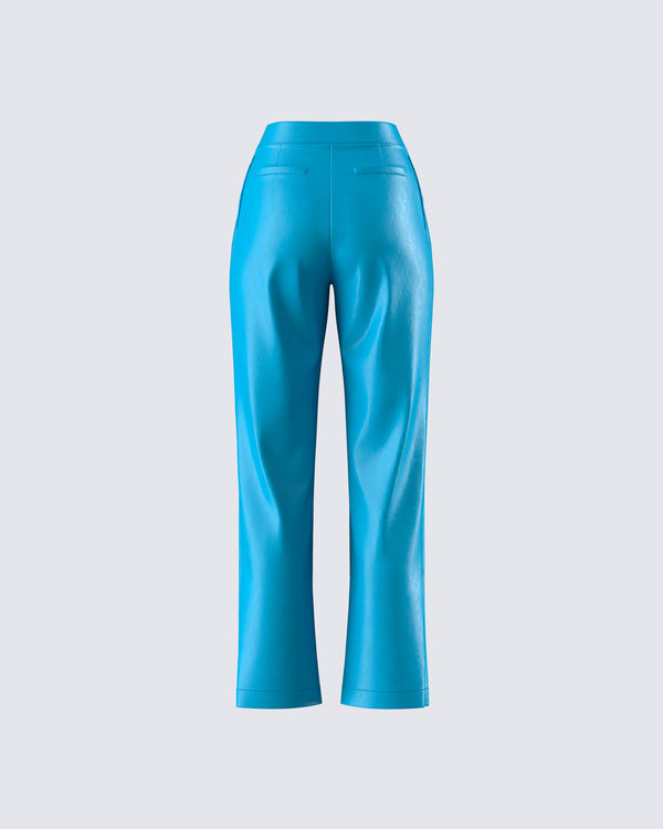 Finesse Maz Turquoise Vegan Leather Pant
