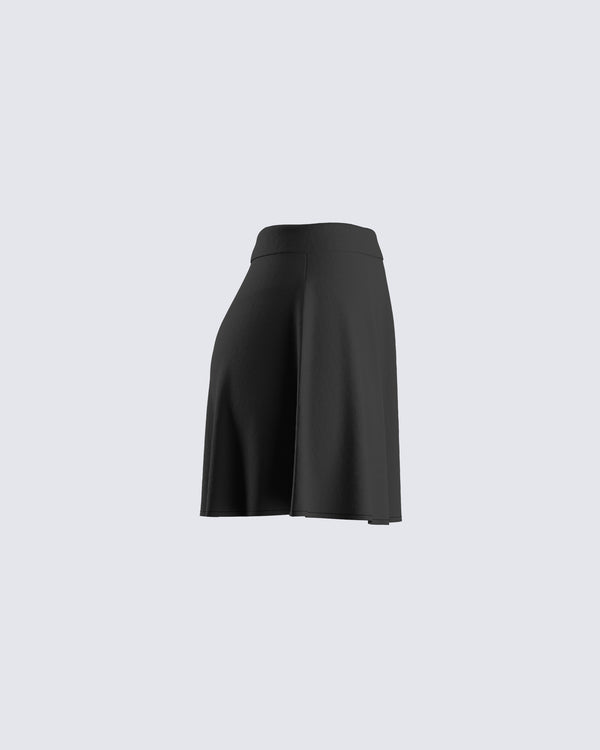 Finesse Meera Black High Waisted Skirt
