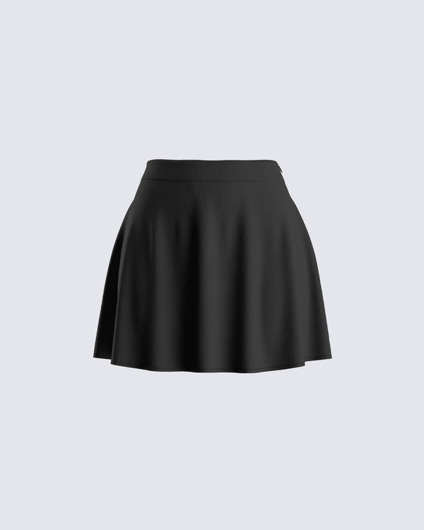 finesse Meera Black High Waisted Skirt
