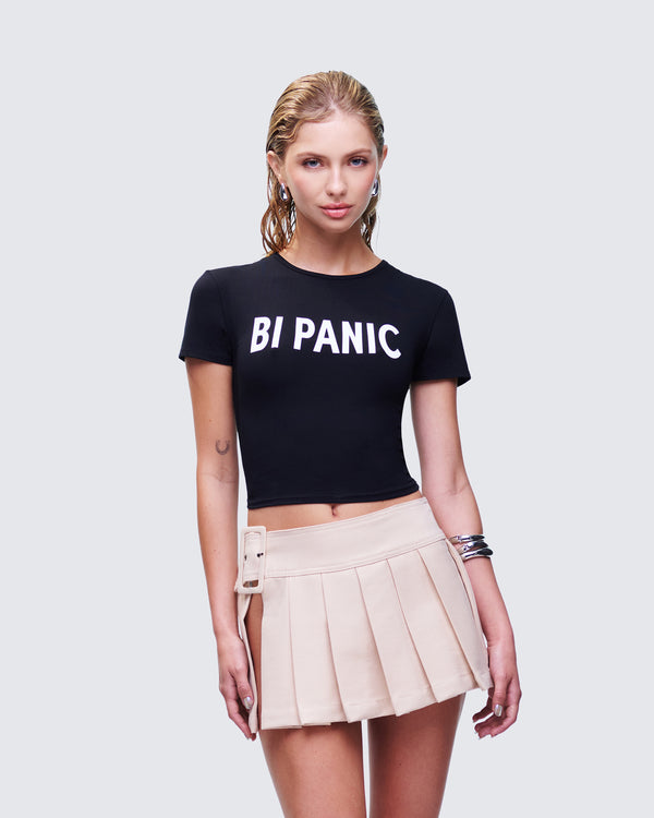 Finesse Meera Black Slogan Baby Tee