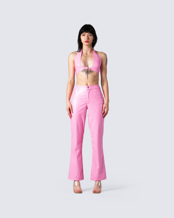 Finesse Melanie Pink Halter Top