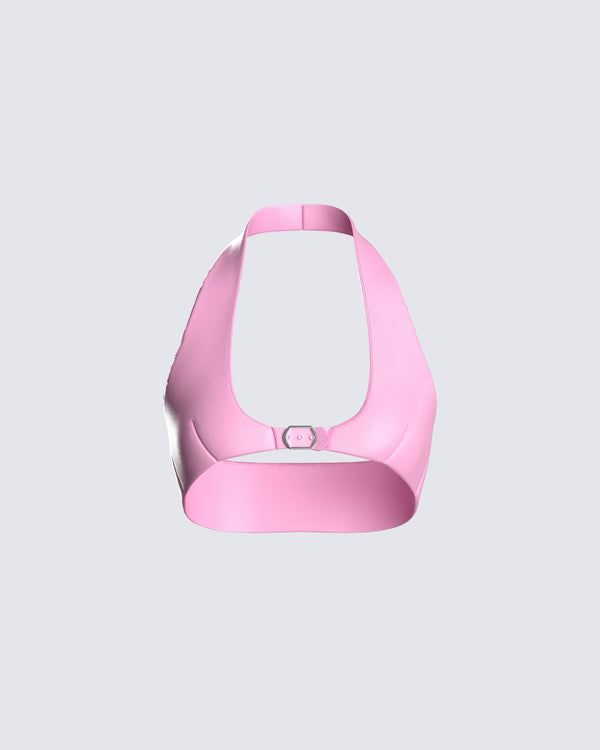 finesse Melanie Pink Halter Top